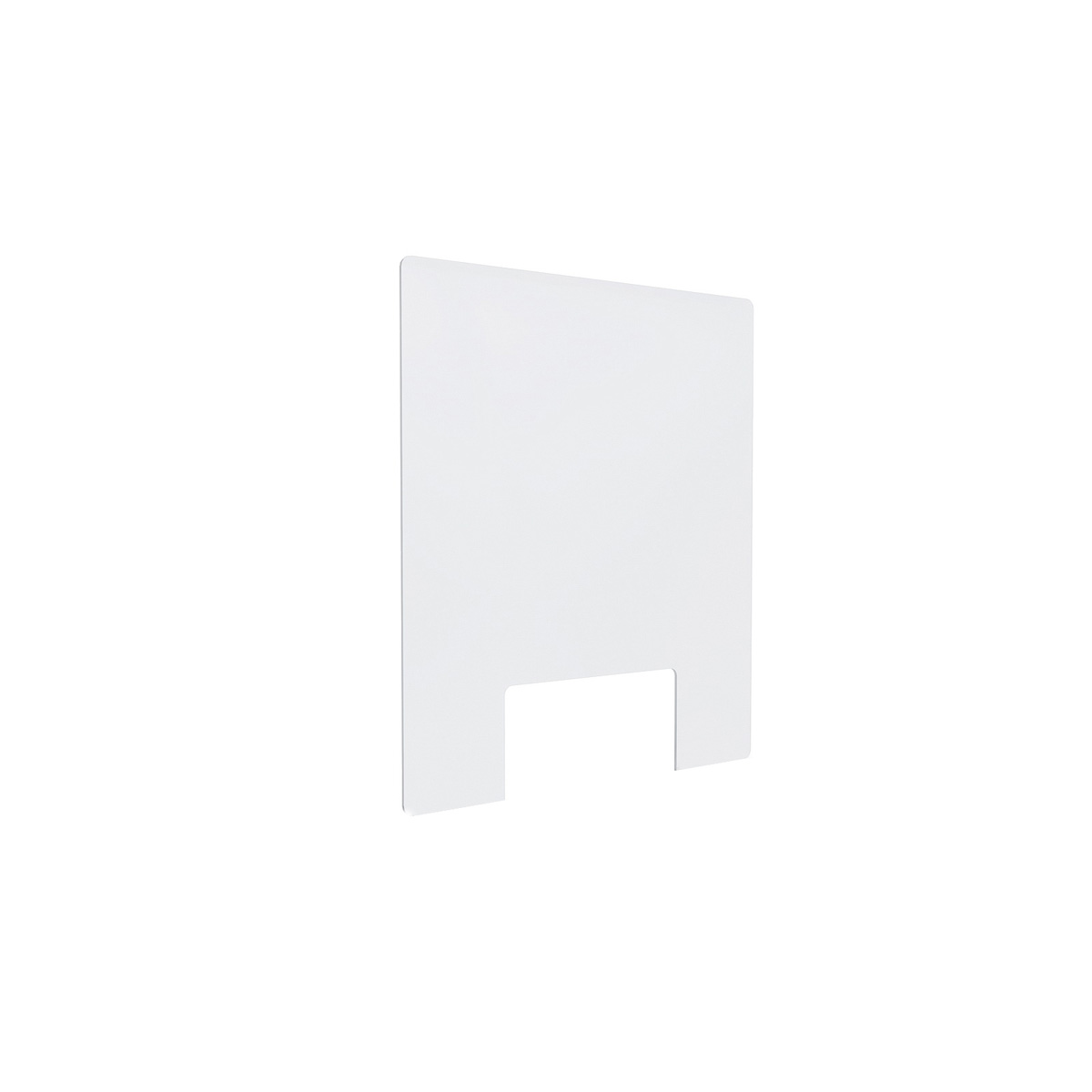 Clear Acrylic Sneeze Guard 20'' Wide x 23-1/2'' Tall (10'' x 5'' Cut Out) x 0.157'' Thickness