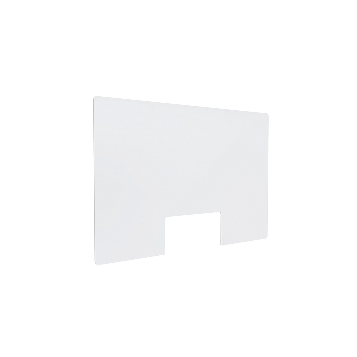 Clear Acrylic Sneeze Guard 20'' Wide x 30'' Tall (10'' x 5'' Cut Out) x 0.157'' Thickness