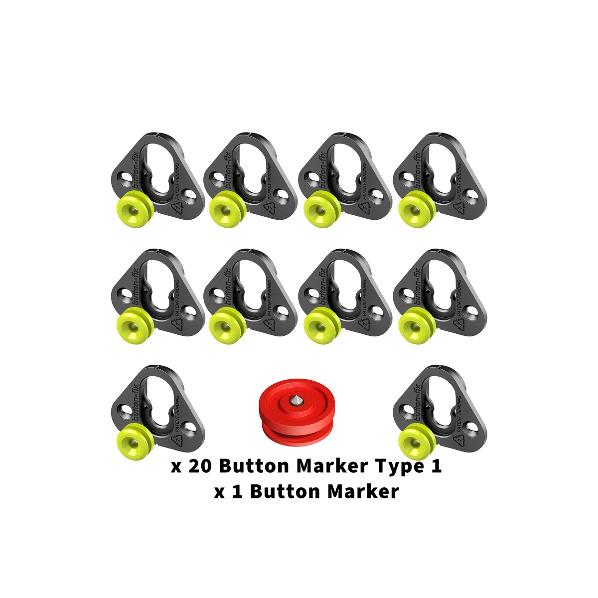 Button Fix Type 1 Bracket Marker Guide Kit Connecting Parallel Panels x20 + 1 Marker Tool