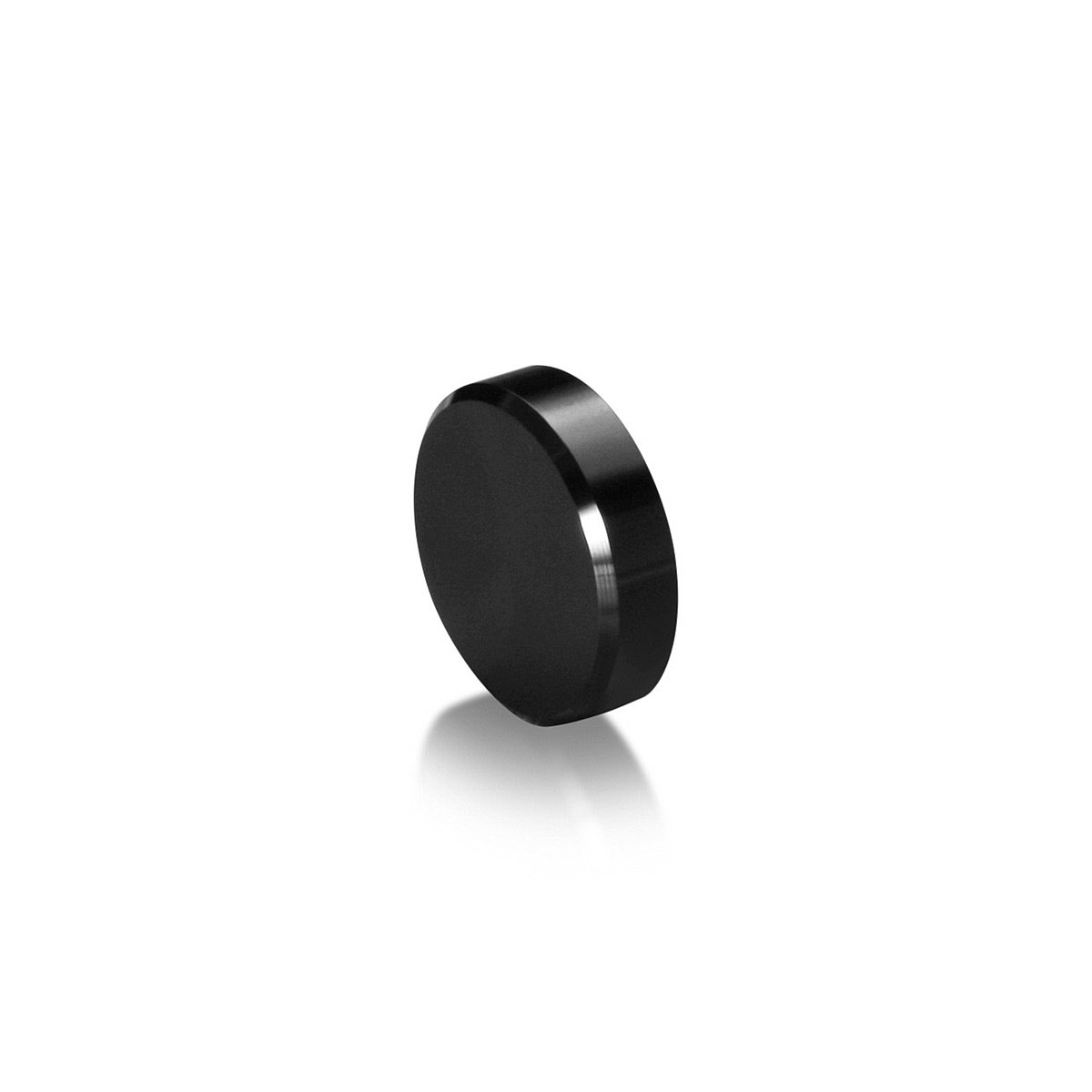 1/4-20 Threaded Caps Diameter: 1'', Height 1/4'', Black Anodized Aluminum [Required Material Hole Size: 5/16'']