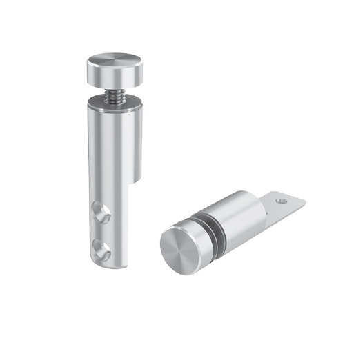 5/8'' Diameter Desktop Bottom Table Standoffs - Flat Head (Aluminum Clear Anodized) [Required Material Hole Size: 1/4'']