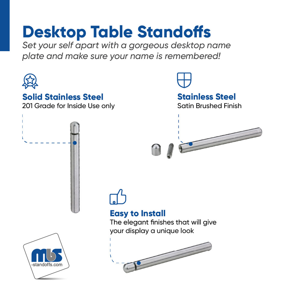 1/4'' Diameter x 23/4'' Length Cylinder Desktop Table Standoffs