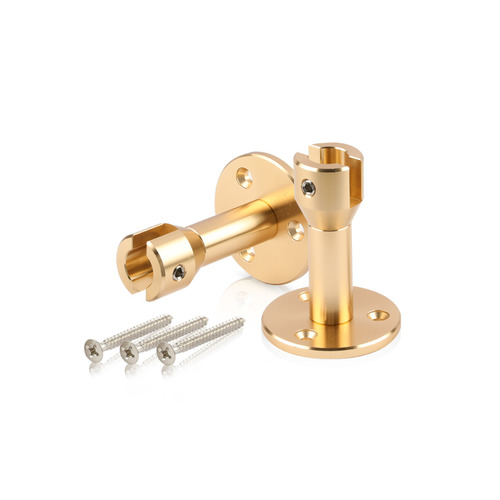 Extended Panel Gripper With Mounting Plate 2'' Diameter x 2-11/16'', Accepts Material Thickness of 1/4'', Champagne Anodized Finish