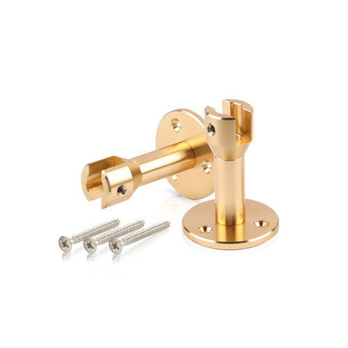 Extended Panel Gripper With Mounting Plate 2'' Diameter x 2-11/16'', Accepts Material Thickness of 3/8'', Champagne Anodized Finish
