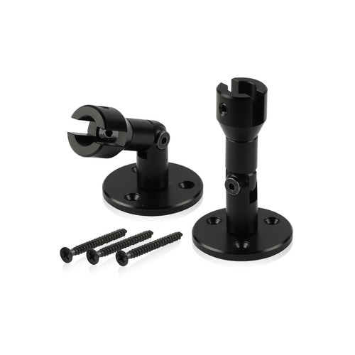 Hinged Panel Gripper With Mounting Plate 2'' Diameter x 2-11/16'', Accepts Material Thickness of 1/4'', Matte Black Anodized Finish