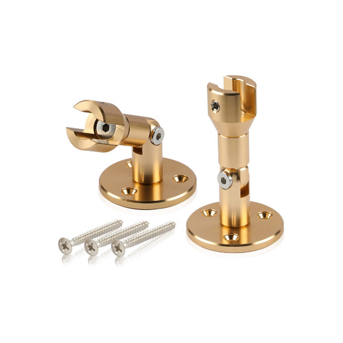 Hinged Panel Gripper With Mounting Plate 2'' Diameter x 2-11/16'', Accepts Material Thickness of 3/8'', Champagne Anodized Finish