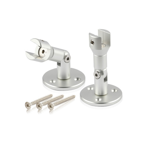 Hinged Panel Gripper With Mounting Plate 2'' Diameter x 2-11/16'', Accepts Material Thickness of 1/2'', Clear Anodized Finish