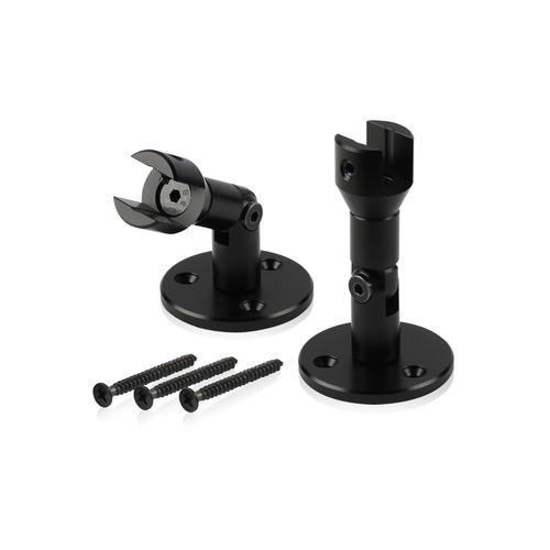 Hinged Panel Gripper With Mounting Plate 2'' Diameter x 2-11/16'', Accepts Material Thickness of 1/2'', Matte Black Anodized Finish