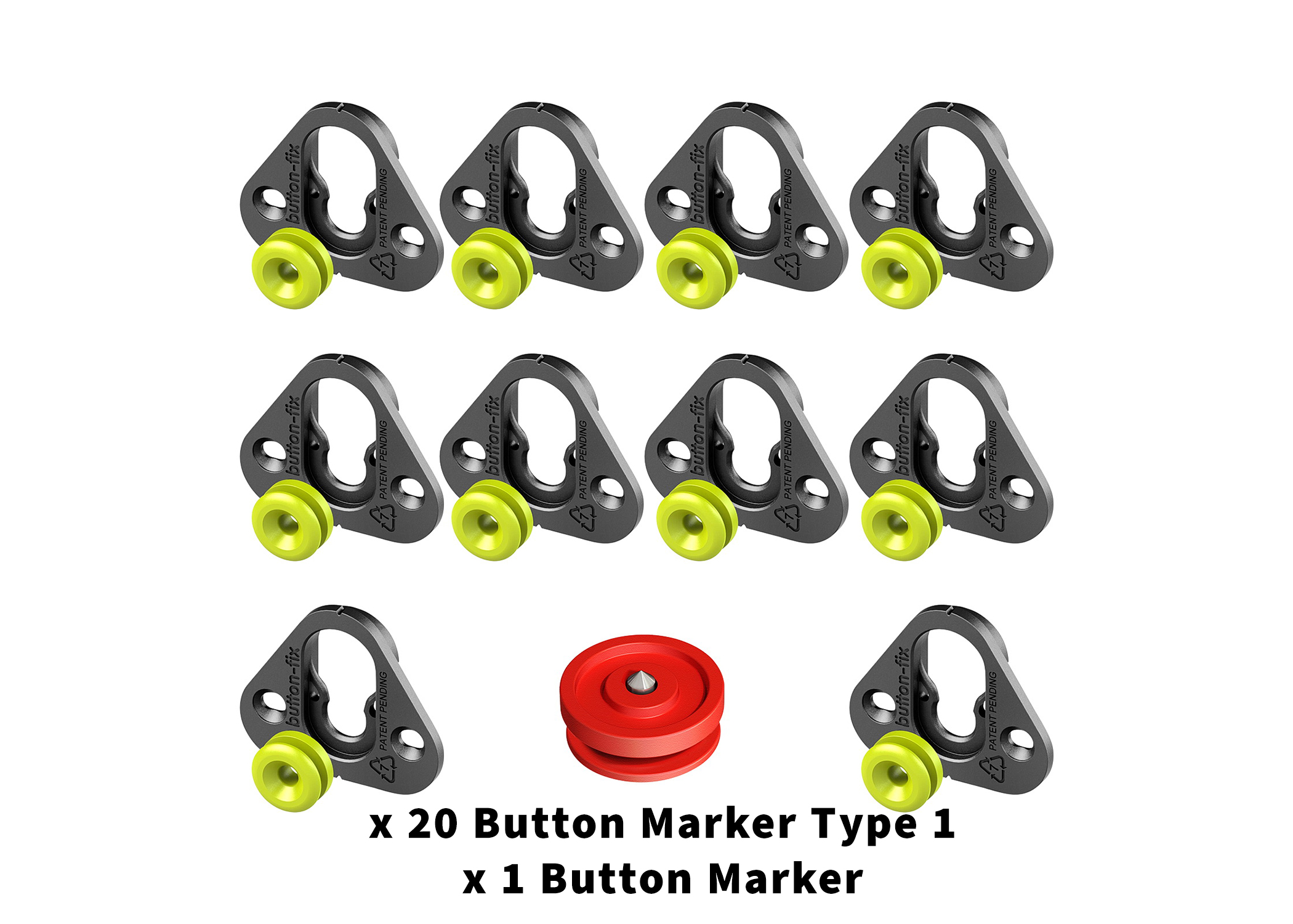 Button Fix Type 1 Bracket Marker Guide Kit Connecting Parallel Panels x20 + 1 Marker Tool