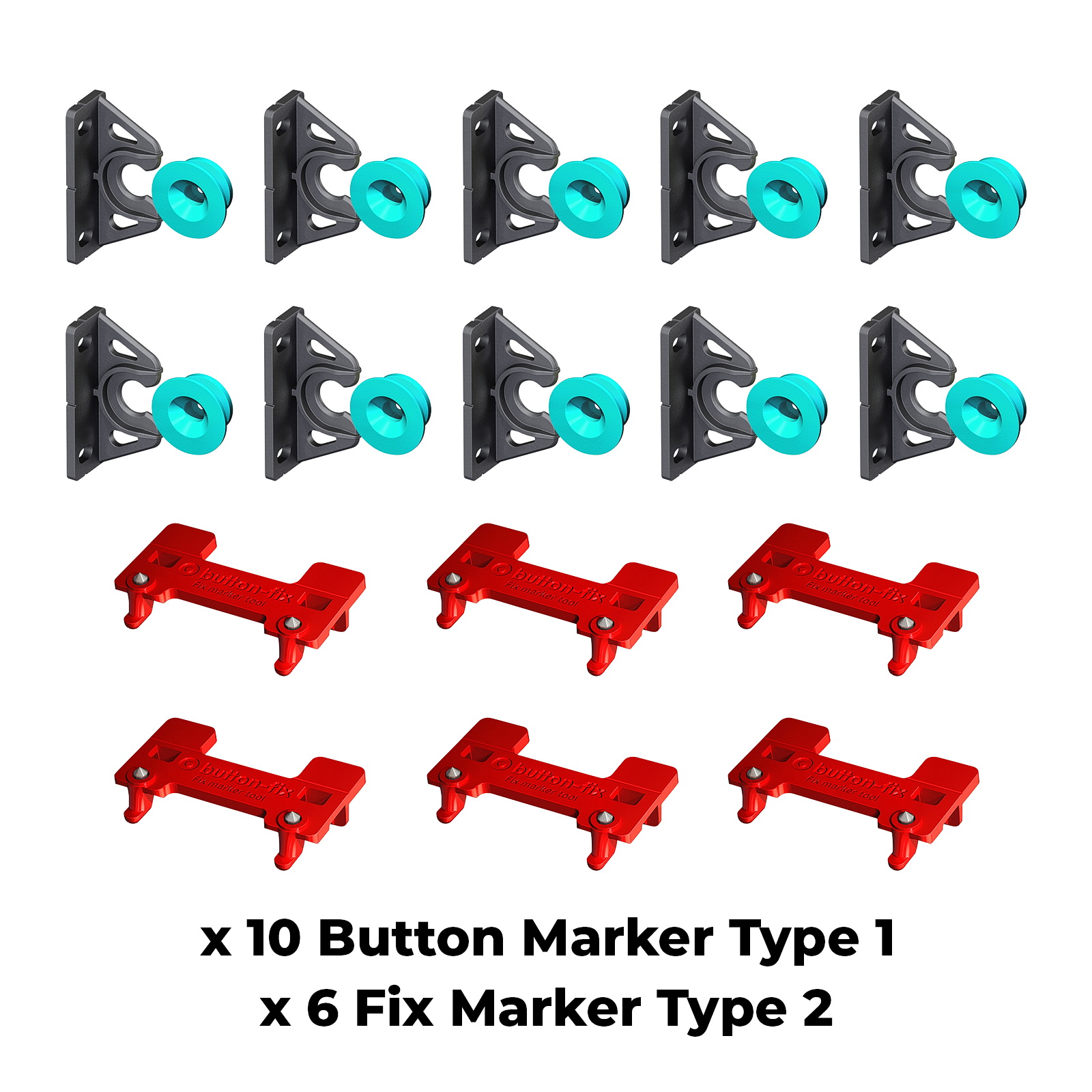 Button Fix Type 2 Bracket with New Upgraded Button x10 + 6 Marker Tools