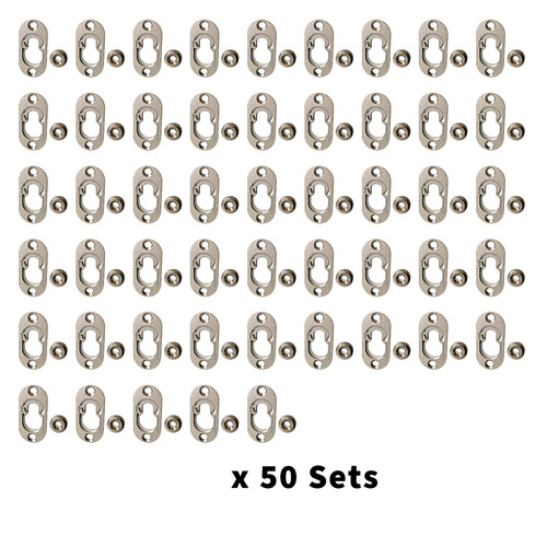 Button Fix Type 1 Metal Fix Bracket Fixing with Stainless Steel Retaining Spring for Fire Retardant Panels, Marine Interiors, Vibration & Shock Tested x50