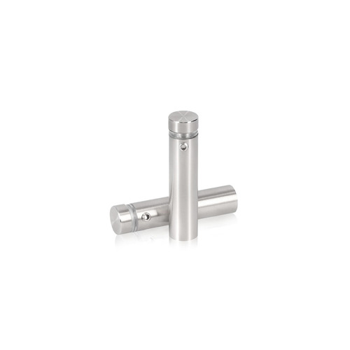 1/2'' Diameter X 1-3/4'' Barrel Length, (316 Marine Grade) Stainless Steel Brushed Finish. Easy Fasten Standoff (For Inside / Outside use) [Required Material Hole Size: 3/8'']