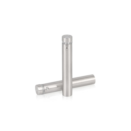 1/2'' Diameter X 2-1/2'' Barrel Length, (316 Marine Grade) Stainless Steel Brushed Finish. Easy Fasten Standoff (For Inside / Outside use) [Required Material Hole Size: 3/8'']