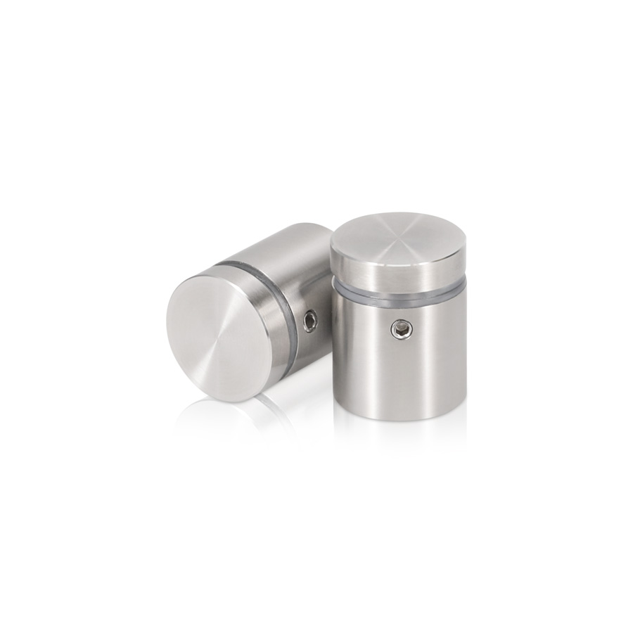 7/8'' Diameter X 3/4'' Barrel Length, (304) Stainless Steel Brushed Finish. Easy Fasten Standoff (For Inside / Outside use) Tamper Proof Standoff [Required Material Hole Size: 7/16'']