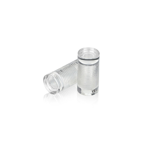 1/2'' Diameter X 3/4'' Barrel Length, Clear Acrylic Standoff. Easy Fasten Standoff (For Inside Use Only) Tamper Proof [Required Material Hole Size: 3/8'']