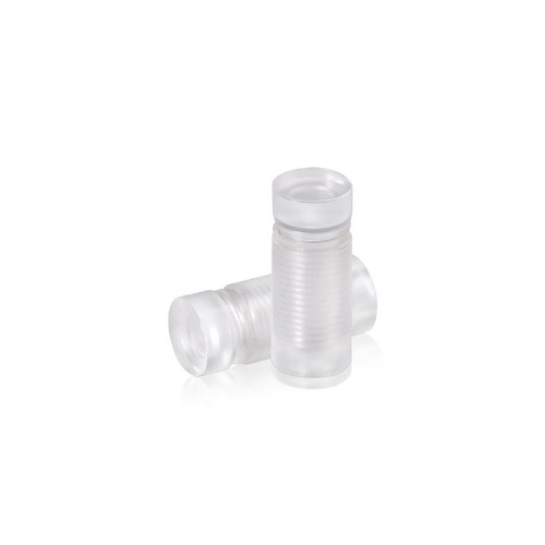 1/2'' Diameter X 1-3/4'' Barrel Length, Clear Acrylic Standoff. Easy Fasten Standoff (For Inside Use Only) Tamper Proof [Required Material Hole Size: 3/8'']