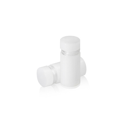 1/2'' Diameter X 1-3/4'' Barrel Length, White Acrylic Standoff. Easy Fasten Standoff (For Inside Use Only) Tamper Proof [Required Material Hole Size: 3/8'']