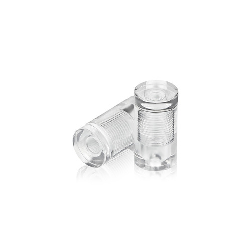 te5/8'' Diameter X 1'' Barrel Length, Clear Acrylic Standoff. Easy Fasten Standoff (For Inside Use Only) Tamper Proof [Required Material Hole Size: 3/8'']
