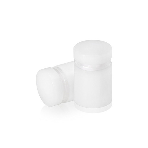 3/4'' Diameter X 3/4'' Barrel Length, White Acrylic Standoff. Easy Fasten Standoff (For Inside Use Only) Tamper Proof [Required Material Hole Size: 7/16'']