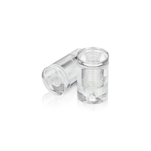 3/4'' Diameter X 1'' Barrel Length, Clear Acrylic Standoff. Easy Fasten Standoff (For Inside Use Only) Tamper Proof [Required Material Hole Size: 7/16'']