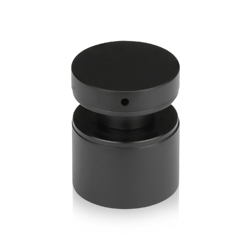 1-1/2'' Diameter X 1'' Barrel Length, (304) Stainless Steel Matte Black Finish Strong Glass Railing Standoff Pin - Accepts 3/8'' to 13/16'' Material - 1/4'' Adjustable from Barrel (For Inside / Outside use) [Required Material Hole Size: 7/8'']