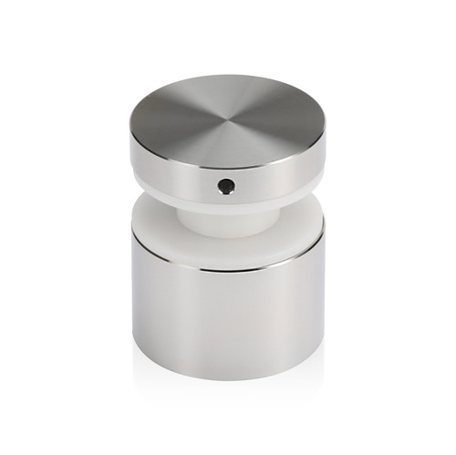 1-1/2'' Diameter X 1'' Barrel Length, (316L) Stainless Steel Brushed Finish Strong Glass Railing Standoff Pin - Accepts 3/8'' to 13/16'' Material - 1/4'' Adjustable from Barrel (For Inside / Outside use) [Required Material Hole Size: 7/8'']