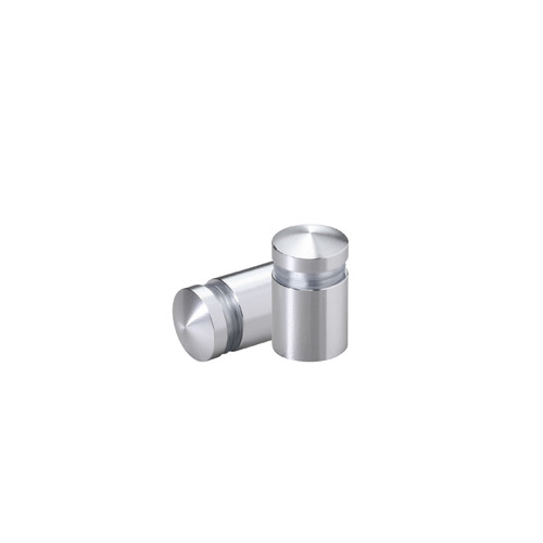 1/2'' Diameter X 1/2'' Barrel Length, Aluminum Rounded Head Standoffs, Shiny Anodized Finish Easy Fasten Standoff (For Inside / Outside use) [Required Material Hole Size: 3/8'']