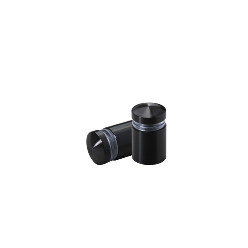 1/2'' Diameter X 1/2'' Barrel Length, Aluminum Rounded Head Standoffs, Black Anodized Finish Easy Fasten Standoff (For Inside / Outside use) [Required Material Hole Size: 3/8'']