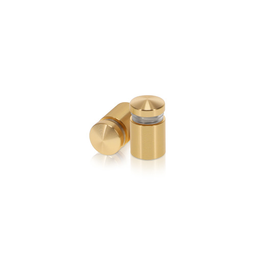 1/2'' Diameter X 1/2'' Barrel Length, Aluminum Rounded Head Standoffs, Champagne Anodized Finish Easy Fasten Standoff (For Inside / Outside use) [Required Material Hole Size: 3/8'']