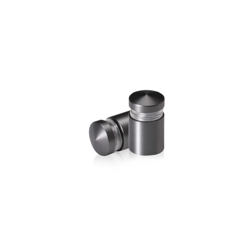 1/2'' Diameter X 1/2'' Barrel Length, Aluminum Rounded Head Standoffs, Titanium Anodized Finish Easy Fasten Standoff (For Inside / Outside use) [Required Material Hole Size: 3/8'']
