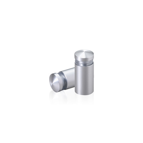 1/2'' Diameter X 3/4'' Barrel Length, Aluminum Rounded Head Standoffs, Clear Anodized Finish Easy Fasten Standoff (For Inside / Outside use) [Required Material Hole Size: 3/8'']