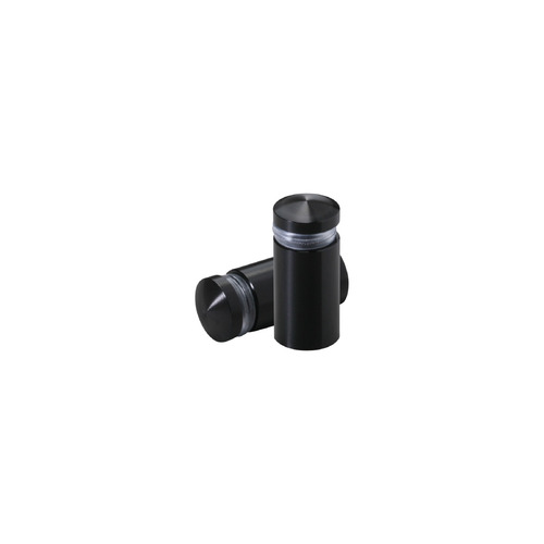 1/2'' Diameter X 3/4'' Barrel Length, Aluminum Rounded Head Standoffs, Black Anodized Finish Easy Fasten Standoff (For Inside / Outside use) [Required Material Hole Size: 3/8'']