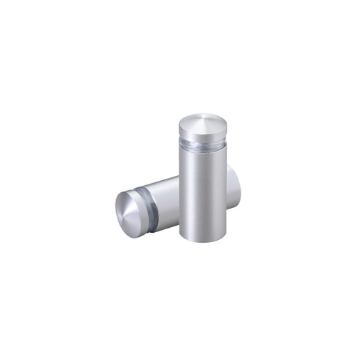 1/2'' Diameter X 1'' Barrel Length, Aluminum Rounded Head Standoffs, Clear Anodized Finish Easy Fasten Standoff (For Inside / Outside use) [Required Material Hole Size: 3/8'']