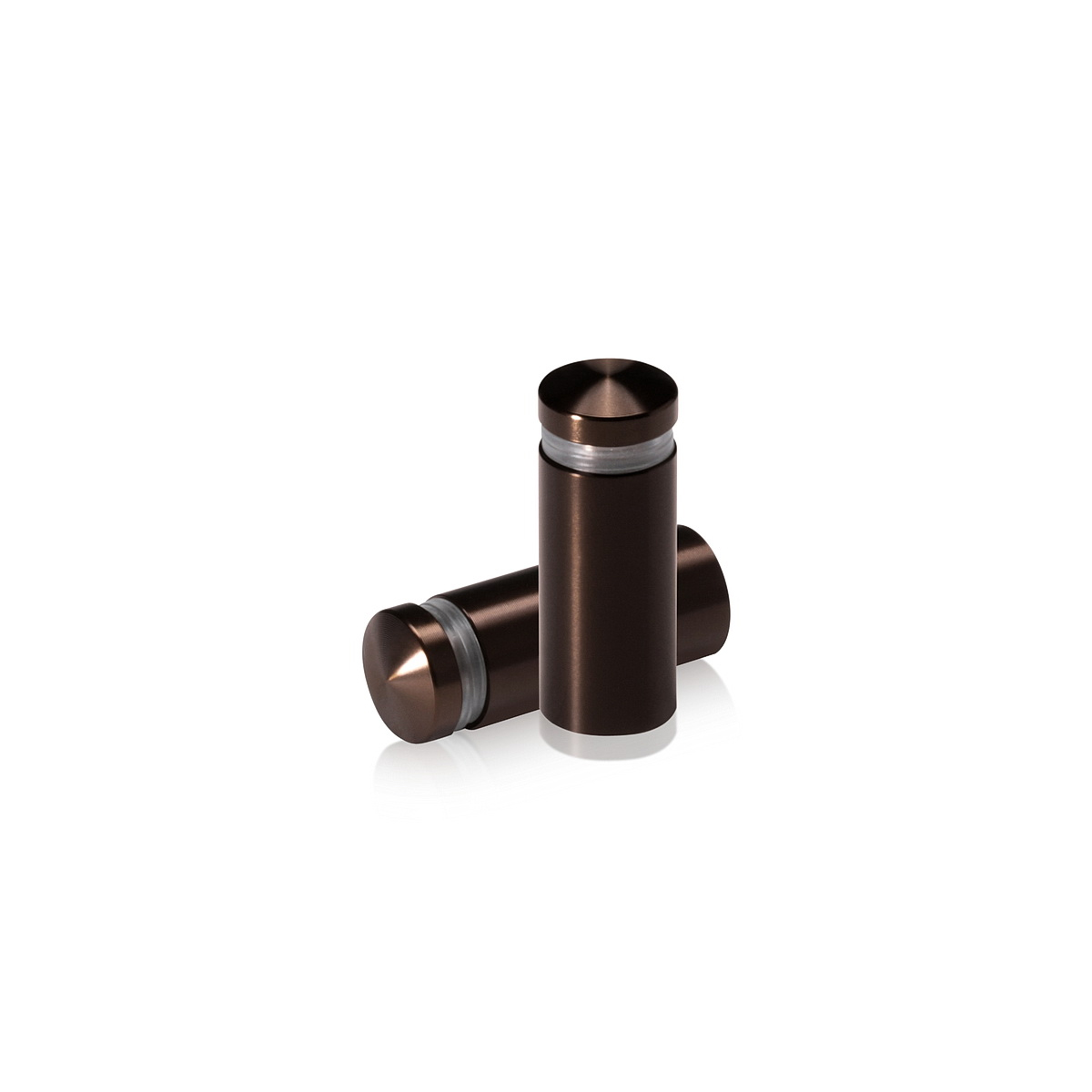 1/2'' Diameter X 1'' Barrel Length, Aluminum Rounded Head Standoffs, Bronze Anodized Finish Easy Fasten Standoff (For Inside / Outside use) [Required Material Hole Size: 3/8'']