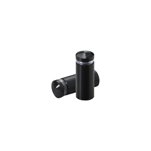 1/2'' Diameter X 1'' Barrel Length, Aluminum Rounded Head Standoffs, Black Anodized Finish Easy Fasten Standoff (For Inside / Outside use) [Required Material Hole Size: 3/8'']