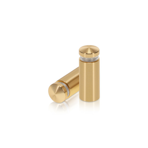 1/2'' Diameter X 1'' Barrel Length, Aluminum Rounded Head Standoffs, Champagne Anodized Finish Easy Fasten Standoff (For Inside / Outside use) [Required Material Hole Size: 3/8'']