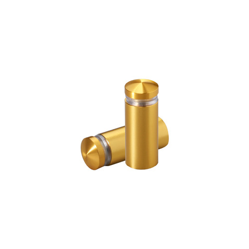 1/2'' Diameter X 1'' Barrel Length, Aluminum Rounded Head Standoffs, Gold Anodized Finish Easy Fasten Standoff (For Inside / Outside use) [Required Material Hole Size: 3/8'']