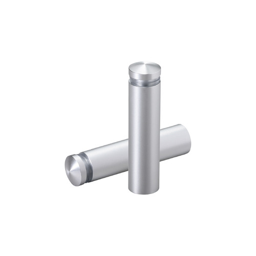1/2'' Diameter X 1-3/4'' Barrel Length, Aluminum Rounded Head Standoffs, Clear Anodized Finish Easy Fasten Standoff (For Inside / Outside use) [Required Material Hole Size: 3/8'']