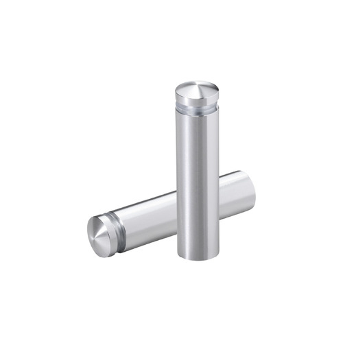 1/2'' Diameter X 1-3/4'' Barrel Length, Aluminum Rounded Head Standoffs, Shiny Anodized Finish Easy Fasten Standoff (For Inside / Outside use) [Required Material Hole Size: 3/8'']
