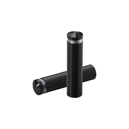1/2'' Diameter X 1-3/4'' Barrel Length, Aluminum Rounded Head Standoffs, Black Anodized Finish Easy Fasten Standoff (For Inside / Outside use) [Required Material Hole Size: 3/8'']