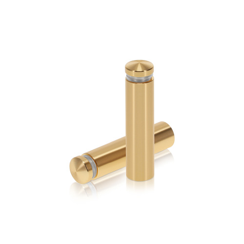 1/2'' Diameter X 1-3/4'' Barrel Length, Aluminum Rounded Head Standoffs, Champagne Anodized Finish Easy Fasten Standoff (For Inside / Outside use) [Required Material Hole Size: 3/8'']