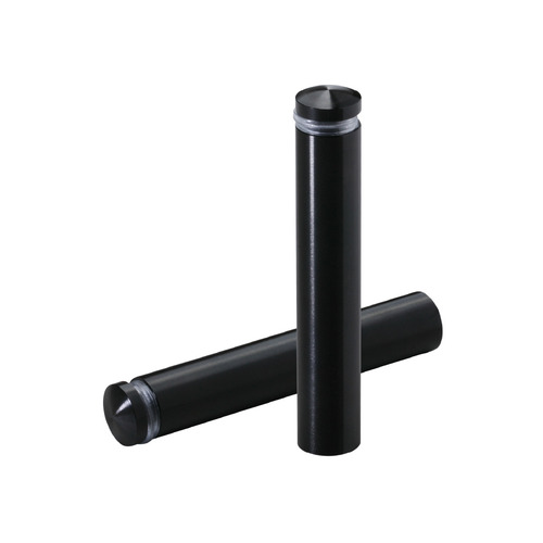 1/2'' Diameter X 2-1/2'' Barrel Length, Aluminum Rounded Head Standoffs, Black Anodized Finish Easy Fasten Standoff (For Inside / Outside use) [Required Material Hole Size: 3/8'']