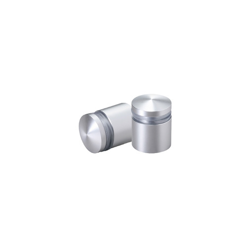 5/8'' Diameter X 1/2'' Barrel Length, Aluminum Rounded Head Standoffs, Clear Anodized Finish Easy Fasten Standoff (For Inside / Outside use) [Required Material Hole Size: 7/16'']