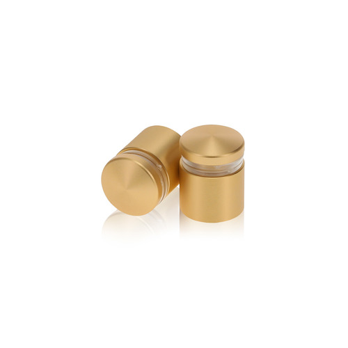 5/8'' Diameter X 1/2'' Barrel Length, Aluminum Rounded Head Standoffs, Matte Champagne Anodized Finish Easy Fasten Standoff (For Inside / Outside use) [Required Material Hole Size: 7/16'']