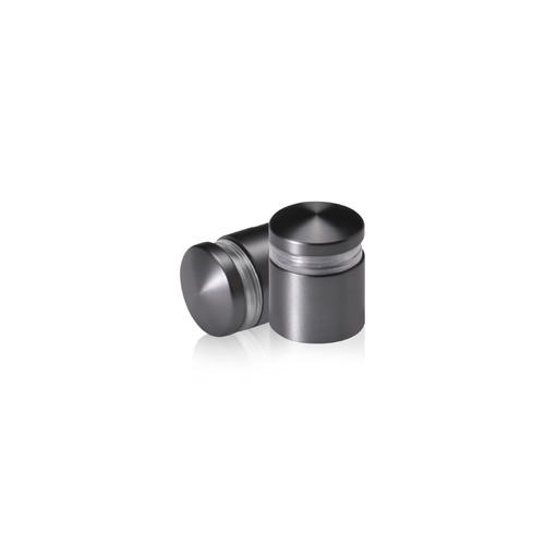 5/8'' Diameter X 1/2'' Barrel Length, Aluminum Rounded Head Standoffs, Titanium Anodized Finish Easy Fasten Standoff (For Inside / Outside use) [Required Material Hole Size: 7/16'']
