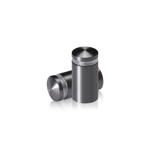 5/8'' Diameter X 1'' Barrel Length, Aluminum Rounded Head Standoffs, Titanium Anodized Finish Easy Fasten Standoff (For Inside / Outside use) [Required Material Hole Size: 7/16'']