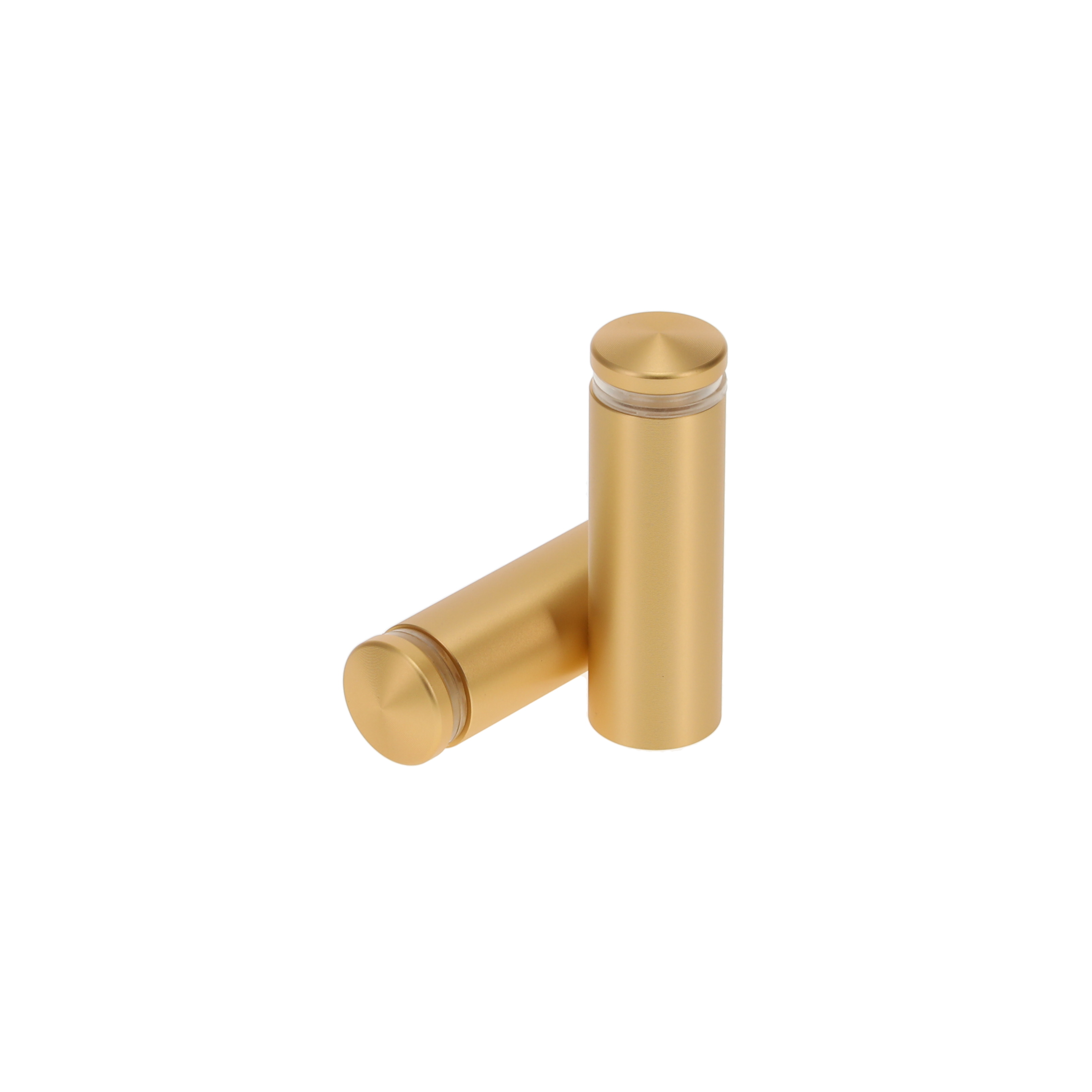 5/8'' Diameter X 1-3/4'' Barrel Length, Aluminum Rounded Head Standoffs, Matte Champagne Anodized Finish Easy Fasten Standoff (For Inside / Outside use) [Required Material Hole Size: 7/16'']