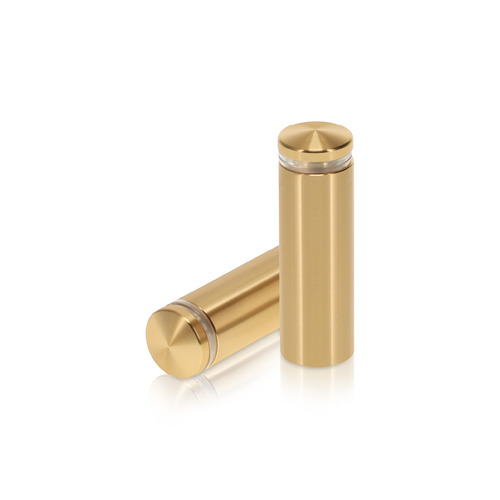 5/8'' Diameter X 1-3/4'' Barrel Length, Aluminum Rounded Head Standoffs, Champagne Anodized Finish Easy Fasten Standoff (For Inside / Outside use) [Required Material Hole Size: 7/16'']