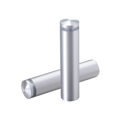 5/8'' Diameter X 2-1/2'' Barrel Length, Aluminum Rounded Head Standoffs, Clear Anodized Finish Easy Fasten Standoff (For Inside / Outside use) [Required Material Hole Size: 7/16'']