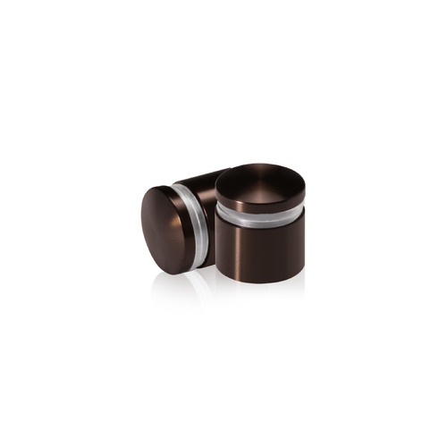 3/4'' Diameter X 1/2'' Barrel Length, Aluminum Rounded Head Standoffs, Bronze Anodized Finish Easy Fasten Standoff (For Inside / Outside use) [Required Material Hole Size: 7/16'']